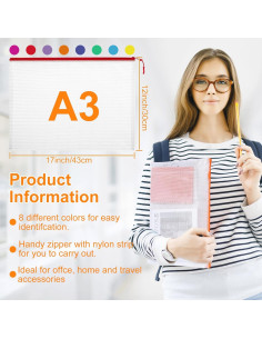 20 Bolsas de Cremallera A3 YOPCDJ Reutilizables 43x30 cm 2