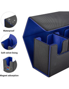 Caja de Almacenamiento de Cartas FOTEEMO 3 en 1 - Negro y Azul 2