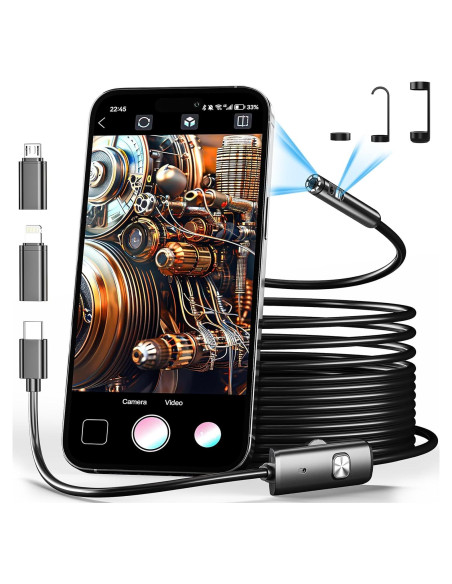 Cámara de Endoscopio Doble Lente CARPDIM 3.5m HD IP68