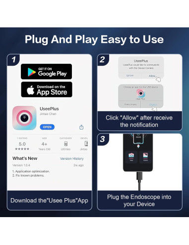 Cámara de Endoscopio Doble Lente CARPDIM 3.5m HD IP68
