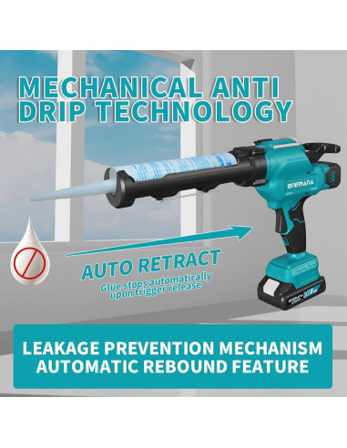 Pistola de Calafateo Eléctrica ONEMANA 20V 300ml Antigoteo