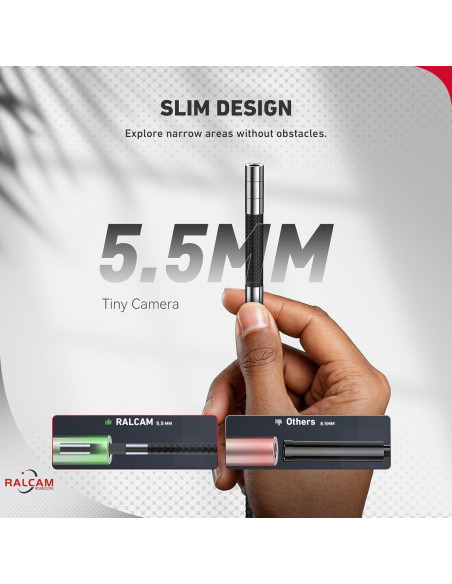 Borescopio Articulado Ralcam 5.5mm con Luz para Inspección