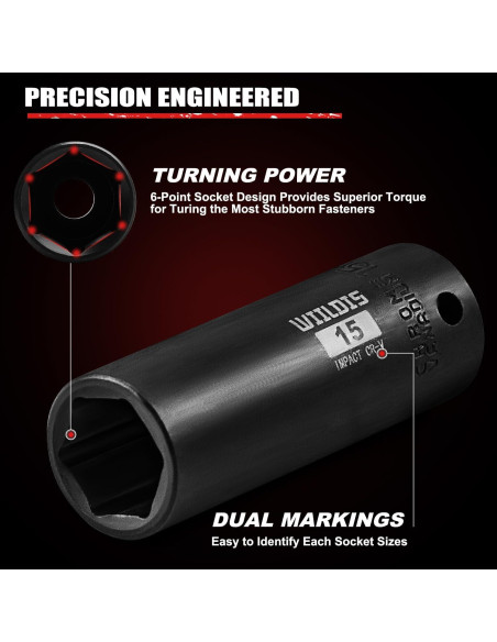 Juego de Enchufes de Impacto Profundo 21 Piezas WIILDIS