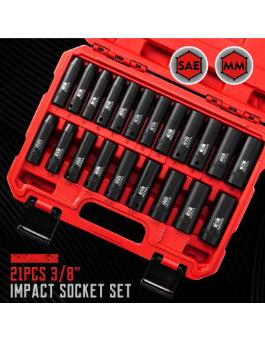 Juego de Enchufes de Impacto Profundo 21 Piezas WIILDIS