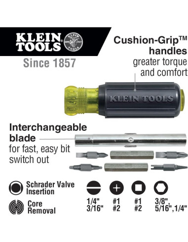 Destornillador 11-en-1 Klein Tools 32527 con puntas versátiles