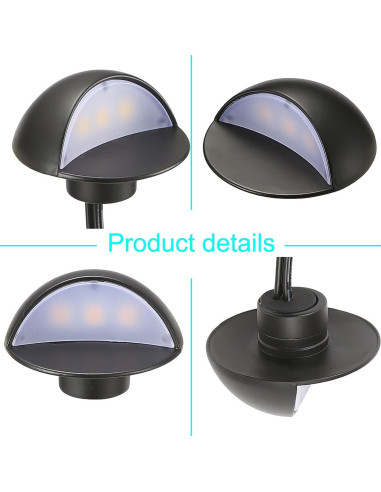 FVTLED Kit de 6 Luces LED Impermeables para Escalones 12V