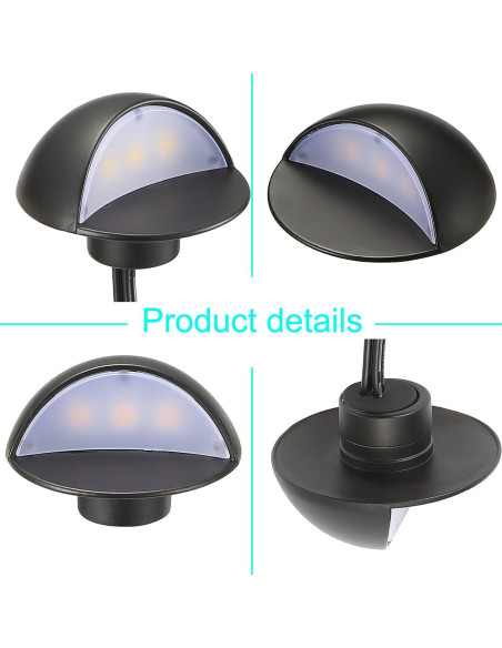 FVTLED Kit de 6 Luces LED Impermeables para Escalones 12V