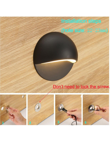 FVTLED Kit de 6 Luces LED Impermeables para Escalones 12V