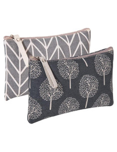 SUMAJU 2 Pcs Bolsa Cosmética Lona Multifuncional 21.8x14 cm