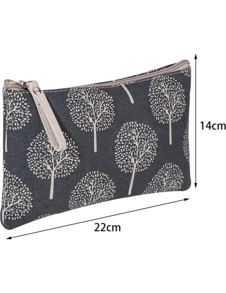 SUMAJU 2 Pcs Bolsa Cosmética Lona Multifuncional 21.8x14 cm