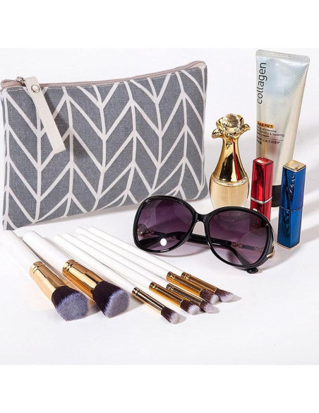 SUMAJU 2 Pcs Bolsa Cosmética Lona Multifuncional 21.8x14 cm