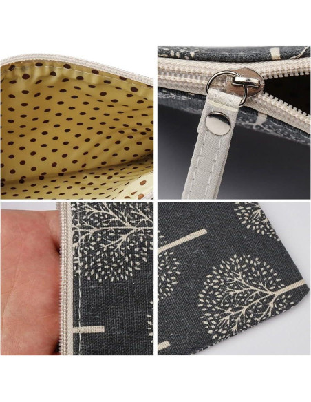 SUMAJU 2 Pcs Bolsa Cosmética Lona Multifuncional 21.8x14 cm