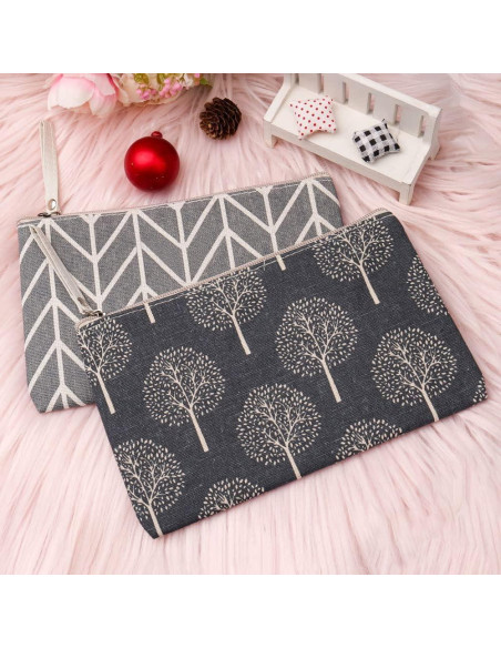 SUMAJU 2 Pcs Bolsa Cosmética Lona Multifuncional 21.8x14 cm