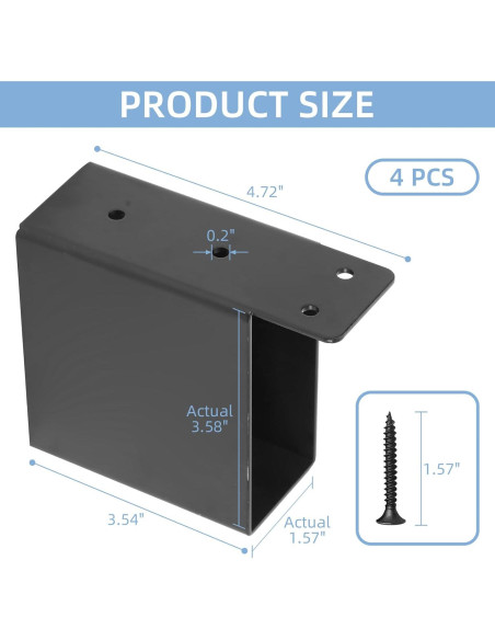 Soporte de Techo para Pérgola Rasugarlary 2x4 - 4 Pcs Acero