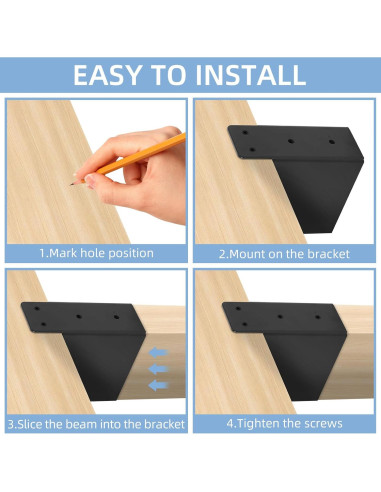 Soporte de Techo para Pérgola Rasugarlary 2x4 - 4 Pcs Acero