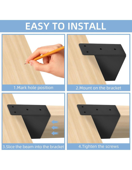 Soporte de Techo para Pérgola Rasugarlary 2x4 - 4 Pcs Acero