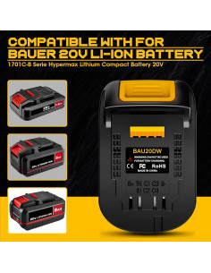 Adaptador de Batería BAU20DW para Dewalt 20V - OGJUNX 2