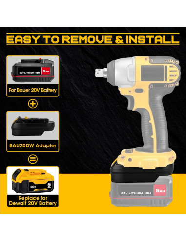 Adaptador de Batería BAU20DW para Dewalt 20V - OGJUNX