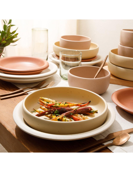 Juego de Platos y Cuencos Cerámica Bloomhouse Corsica Clay 16 Piezas