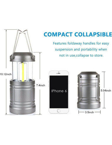 2 Linternas LED Ploarnovo para Camping y Emergencias