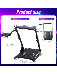 Soporte de Volante CXRCY Ajustable Plegable para Logitech G920 G29 G27 2
