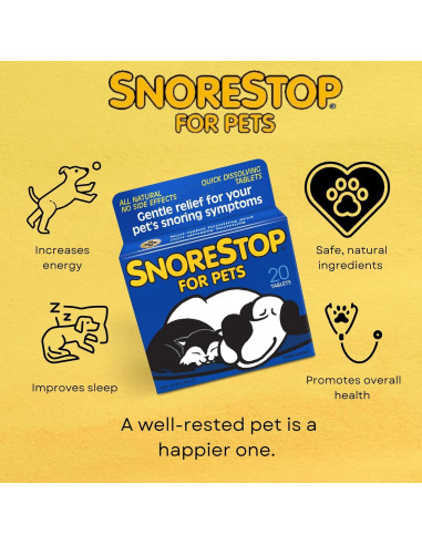 SnoreStop para Mascotas 20 Tabletas Masticables Antironquidos