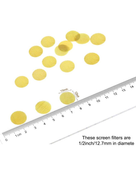 200 Pantallas de Tubo de Latón Premium 1.27 cm con Caja Metal