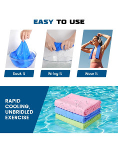 Toalla Enfriadora Ymomode PVA 101.6x30.5cm Azul Multiusos 2
