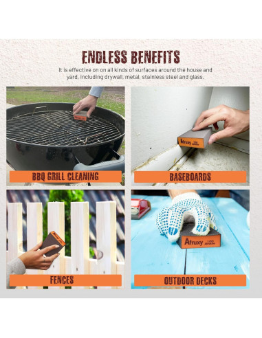 Esponjas de Lijado Afruxy 4-Pack con Guantes - Granos 60/80/120/220