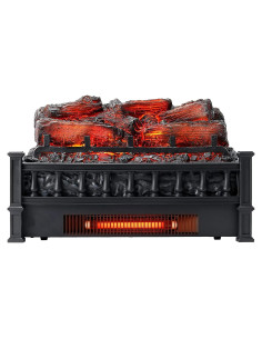 Calentador de Chimenea Eléctrico GarveeHome 20" Negro Efecto Llama