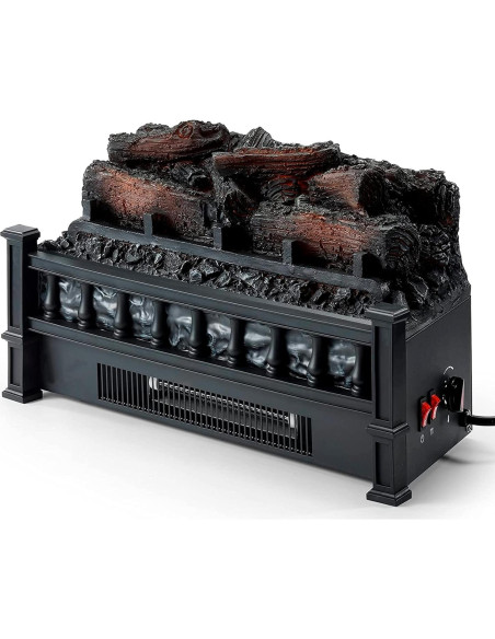 Calentador de Chimenea Eléctrico GarveeHome 20" Negro Efecto Llama