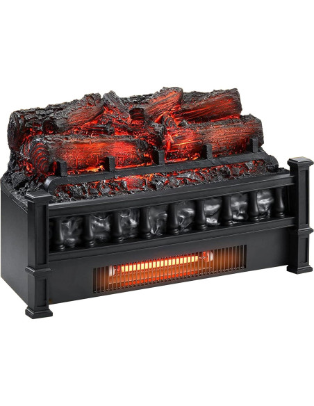 Calentador de Chimenea Eléctrico GarveeHome 20" Negro Efecto Llama