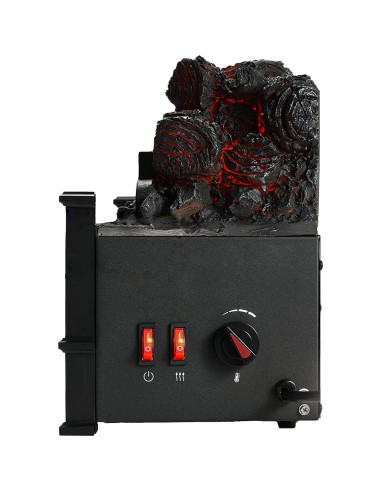 Calentador de Chimenea Eléctrico GarveeHome 20" Negro Efecto Llama