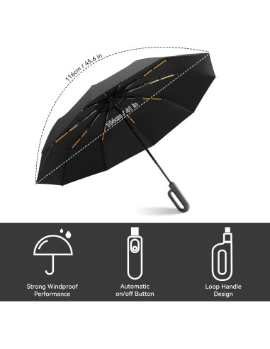 Paraguas Plegable Invertido Cooloutdoors 116 cm Impermeable