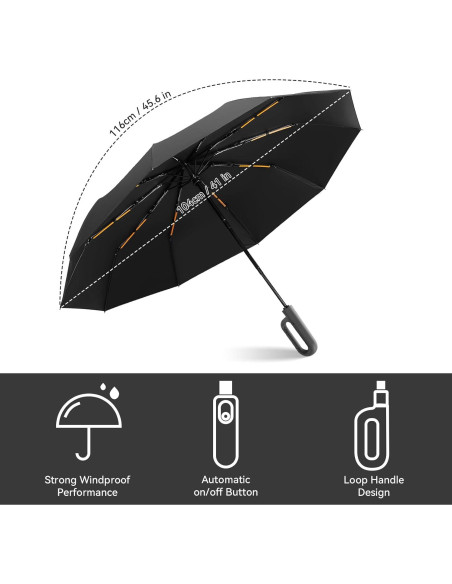 Paraguas Plegable Invertido Cooloutdoors 116 cm Impermeable