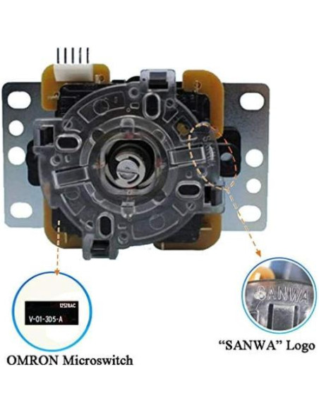 Joystick de Arcade SANWA JLF-TP-8YT Azul Oscuro, Alta Precisión