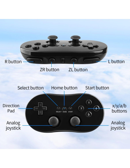 Controlador Clásico con Cable OSTENT para Nintendo Wii Negro