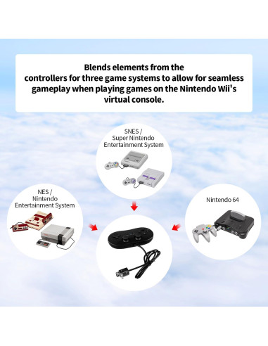 Controlador Clásico con Cable OSTENT para Nintendo Wii Negro