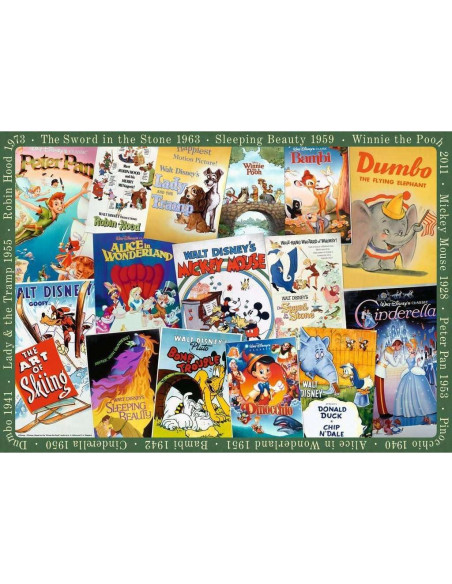Rompecabezas Ravensburger Vintage Disney 1000 Piezas Adultos