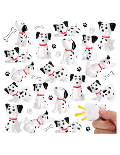 24 Mini Perros Dálmata de Goma HyDren para Baño y Fiesta