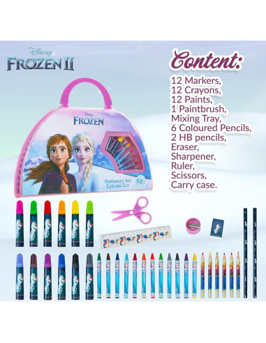 Juego de lápices de colores Disney Frozen 50 piezas para niños