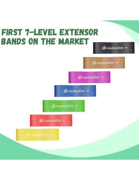 Bandas Extensoras de 7 Niveles LiteButElite para Rehabilitación
