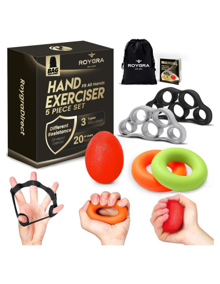 Fortalecedor de Agarre de Mano Roygra - Kit 5 Piezas