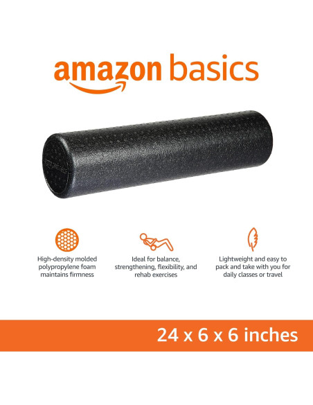 Rodillo de espuma alta densidad Amazon Basics 60 cm negro