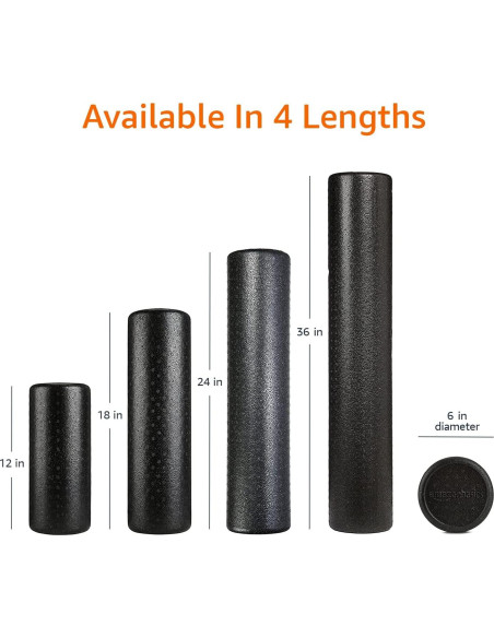 Rodillo de espuma alta densidad Amazon Basics 60 cm negro