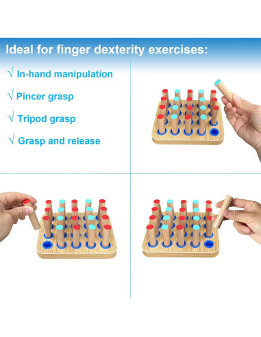 Tablero de Clavos de Madera Muxiano 20 Agujeros 18x14 cm