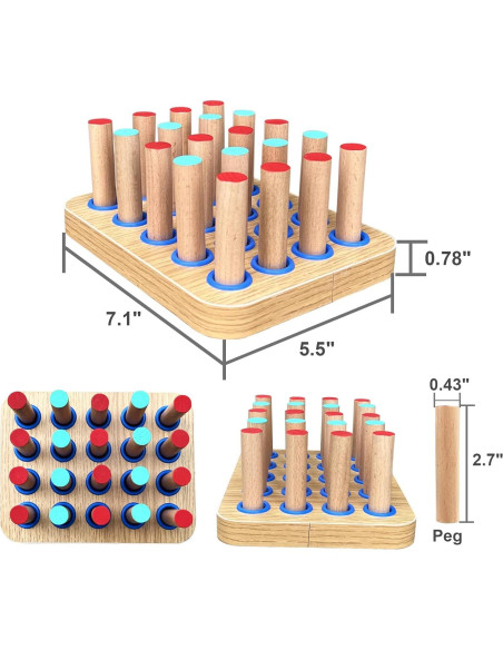 Tablero de Clavos de Madera Muxiano 20 Agujeros 18x14 cm