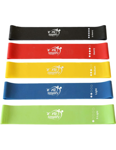 Bandas de Ejercicio de Resistencia Fit Simplify - Juego de 5