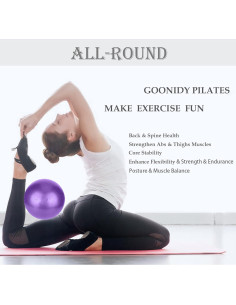 Pelota de Pilates Goonidy 22,86 cm Morada para Ejercicio 2