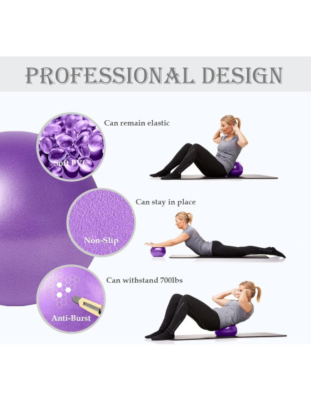 Pelota de Pilates Goonidy 22,86 cm Morada para Ejercicio